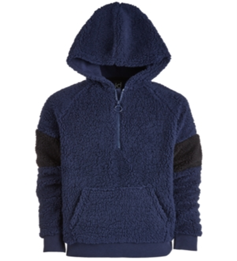 Ideology Big Boy's Faux Fur Hoodie Blue Size X-Large