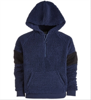 Ideology Big Boy's Faux Fur Hoodie Blue Size X-Large