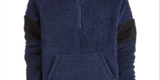 Ideology Big Boy's Faux Fur Hoodie Blue Size X-Large