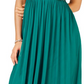 Teeze Me Women's Embellished Spaghetti Strap V Neck Maxi Evening Sheath Dress Green Size 13-14