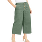 INC International Concepts Women's Wide Leg Exposed Fly Culottes Pant Green Size 4