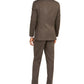 Marc New York Men's Single Breasted Patterned Suit Brown Size 44
