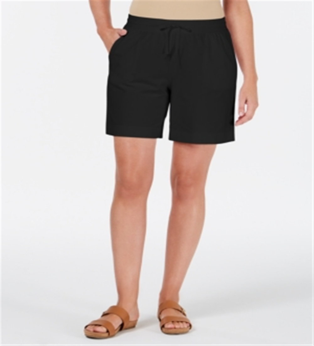 Karen Scott Women's Drawstring Shorts Olive Size Petite S/M