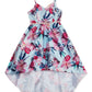 Rare Editions Big Girl's Floral Print High Low Dress Blue Size 7