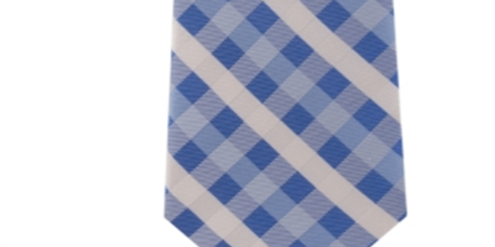 Tommy Hilfiger Men's Vermont Silk Blend Checkered Neck Tie Blue Size Regular