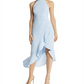 Aqua Women's Ruffled Midi Halter Dress Blue Size 12
