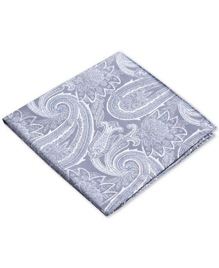 Ryan Seacrest Distinction Men's Wakefield Silk Paisley Pocket Square Gray  Size Regular