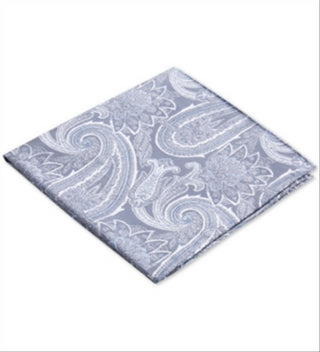 Ryan Seacrest Distinction Men's Wakefield Silk Paisley Pocket Square Gray  Size Regular