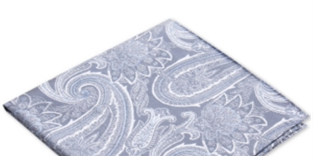 Ryan Seacrest Distinction Men's Wakefield Silk Paisley Pocket Square Gray  Size Regular