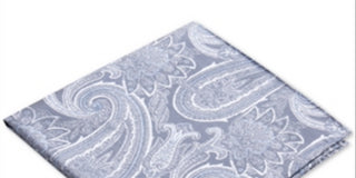 Ryan Seacrest Distinction Men's Wakefield Silk Paisley Pocket Square Gray  Size Regular