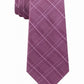 Michael Kors Men's Elijah Check Plaid Skinny Slim Silk Neck Tie Pink One Size