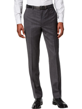 DKNY Men's Dean Modern Fit Tapered Suit Pants Black Size 38X30