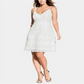 City Chic Women's Plus Tiered Lace Dress White Size 20W