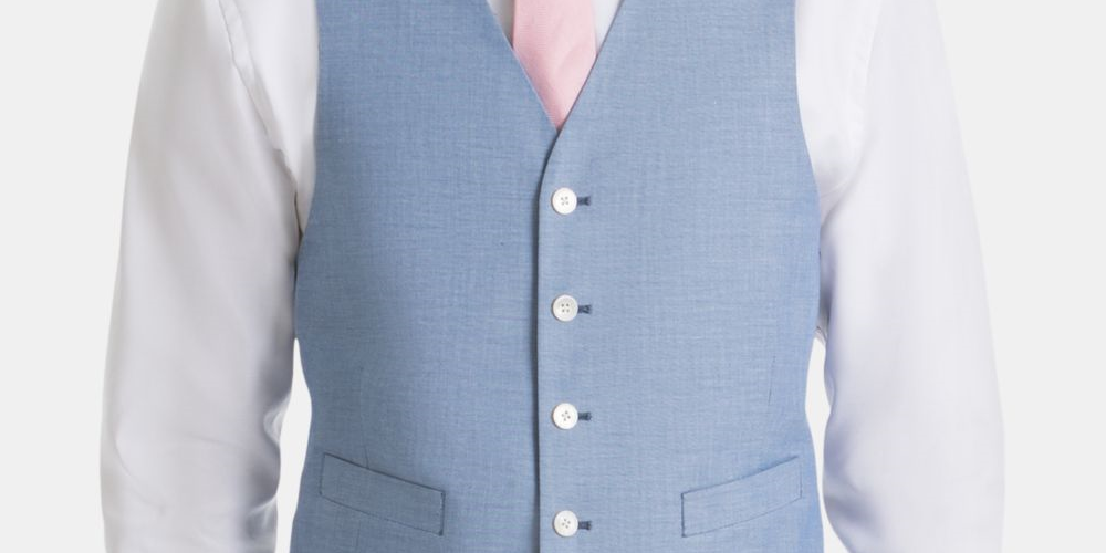Ralph Lauren Men's UltraFlex Classic Fit Chambray Vest Blue Size XX-Large