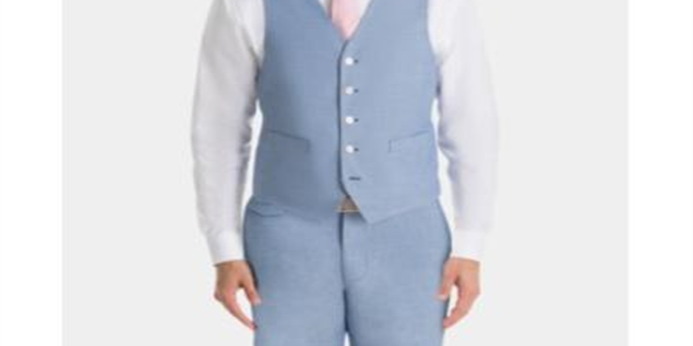 Ralph Lauren Men's UltraFlex Classic Fit Chambray Vest Blue Size XX-Large