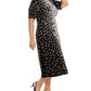 Alfani Women's Dot Print Tie Neck Dress Black Size 12