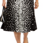 Alfani Women's Dot Print Tie Neck Dress Black Size 12