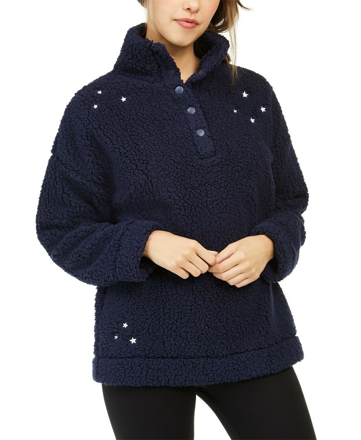 Jenni Women's Faux Fur Cozy Pullover Blue Size Medium