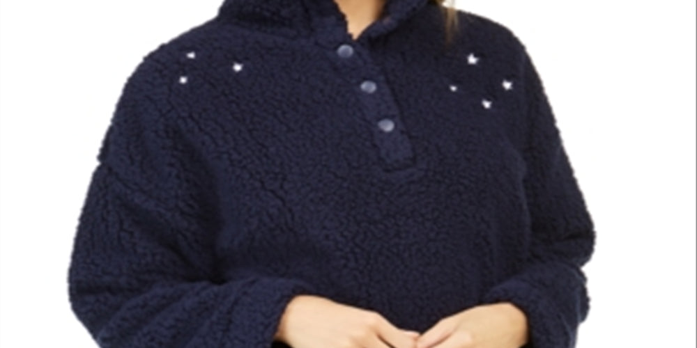 Jenni Women's Faux Fur Cozy Pullover Blue Size Medium