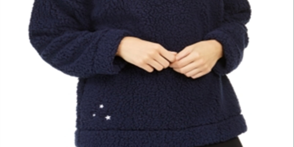 Jenni Women's Faux Fur Cozy Pullover Blue Size Medium