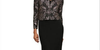 Alex Evenings Womne's Long Sleeve Maxi Sheath Dress Black-Size 8 Petite