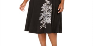 Robbie Bee Women's Long Sleeve MIDI Dress Black Size 3X