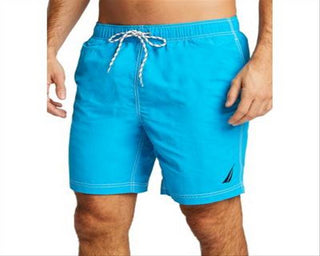 Nautica Men's Solid Swim Trunk Blue Size XX-Large