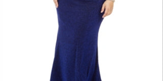 City Studios Women's PlusTwist Front Metallic Formal Dress Blue Size 24W