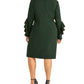 Rachel Roy Women's Bell Sleeve Knee Length Sheath Cocktail Dress Green Size 16W