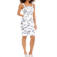 INC International Concepts Women's Printed Denim Dress White Size 16