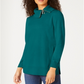 Karen Scott Women's Cotton Zip Neck Sweater Green Size X-Large