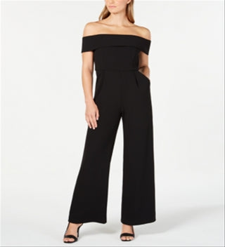 Calvin Klein Women's Off the Shoulder Jumpsuit Black Size 12
