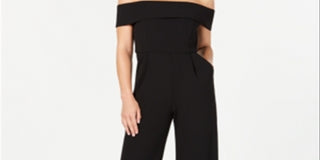 Calvin Klein Women's Off the Shoulder Jumpsuit Black Size 12