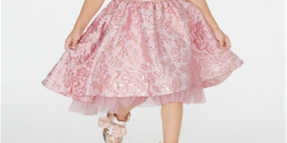 Rare Editions Little Girl's Brocade Fit & Flare Dress Pink Size 5