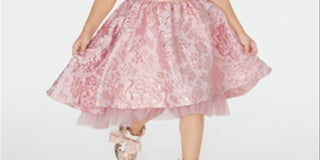 Rare Editions Little Girl's Brocade Fit & Flare Dress Pink Size 5