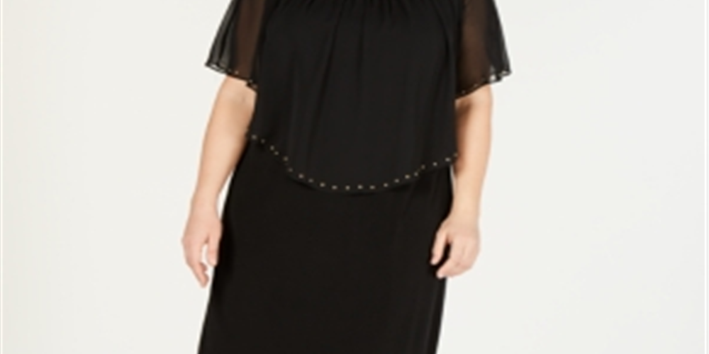 JM Collection Women's Plus Convertible Sheath Dress Black Size 2X