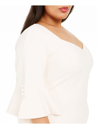 Calvin Klein Women's Plus Bell Sleeve Sheath Dress Pink Size 14W