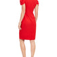 Vince Camuto Women's Pleat Cap Sleeve Sheath Dress Red Size 2