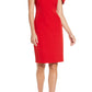 Vince Camuto Women's Pleat Cap Sleeve Sheath Dress Red Size 2
