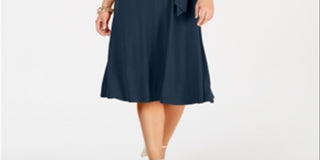 Charter Club Women's Belted Midi Dress Blue Size Petite XL