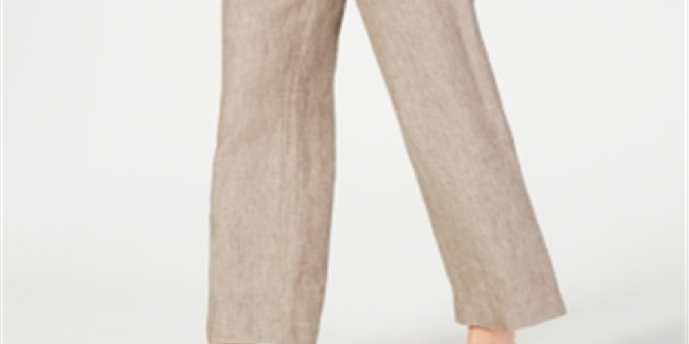 Charter Club Women's Linen Drawstring Waist Pants Brown Size XX-Large