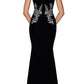 Xscape Women's Velvet Floral Embroidered Gown Black Size 10