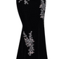 Xscape Women's Velvet Floral Embroidered Gown Black Size 10