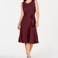 Charter Club Women's Tie Waist Midi Dress Red Size Large