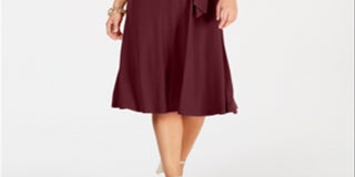 Charter Club Women's Tie Waist Midi Dress Red Size Large