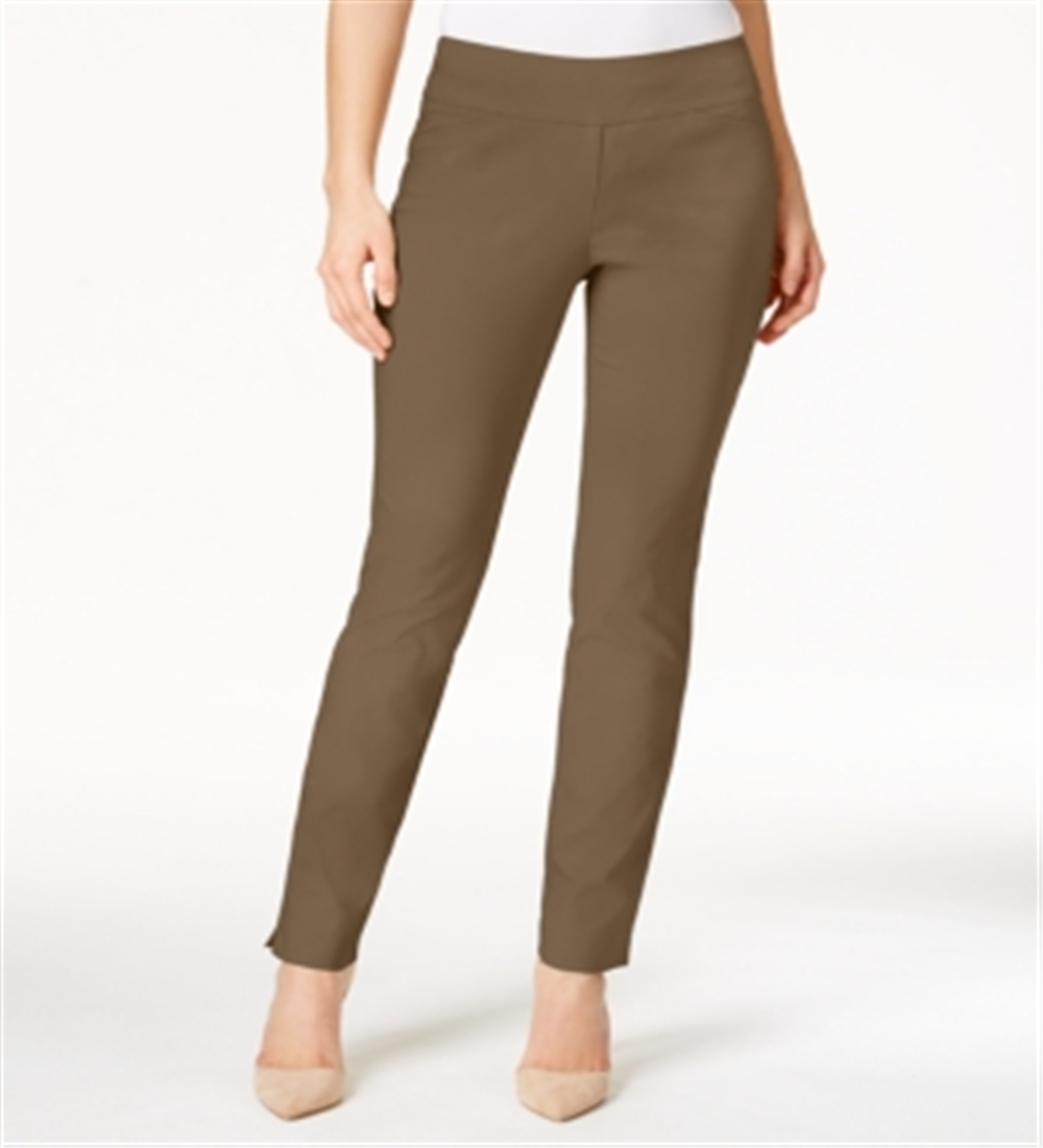 Charter Club Women's Slim Leg Pants Brown Size 16 Petite