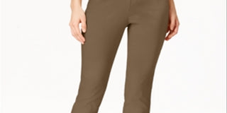 Charter Club Women's Slim Leg Pants Brown Size 16 Petite