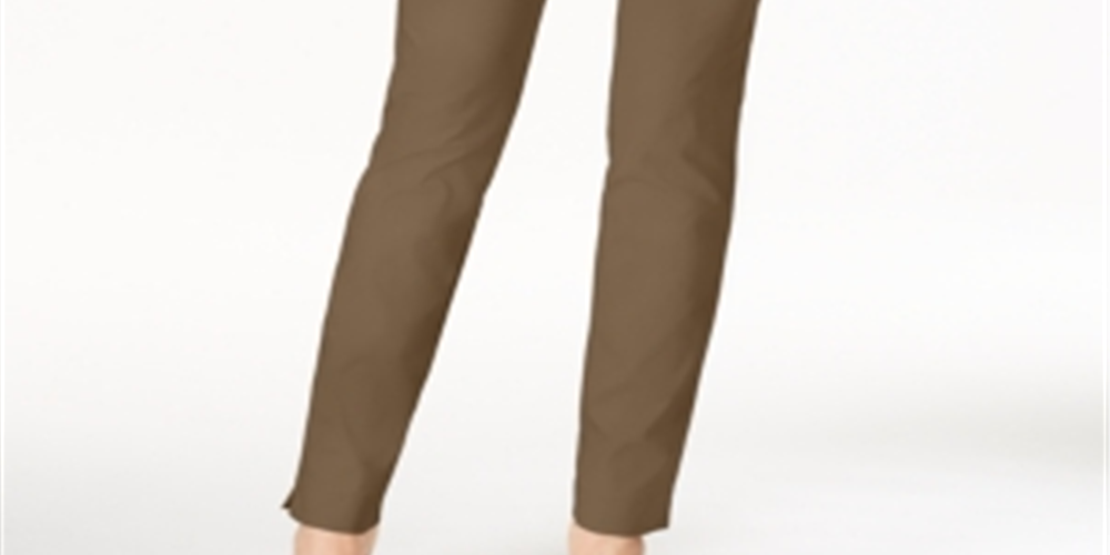 Charter Club Women's Slim Leg Pants Brown Size 16 Petite