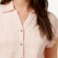 Style & Co Women's Pleated Cuffed Sleeve Top Pink Size Medium