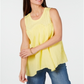 Style & Co Women's Handkerchief Hem Top Yellow Size Medium